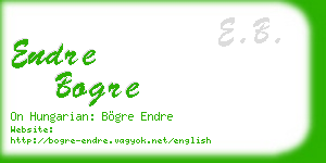 endre bogre business card